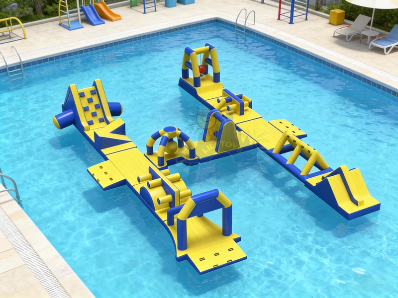 スイミングプール競技コース チャレンジ レジャースポーツ インフレータブルフローティングウォーターパーク 屋内外 子供と大人用