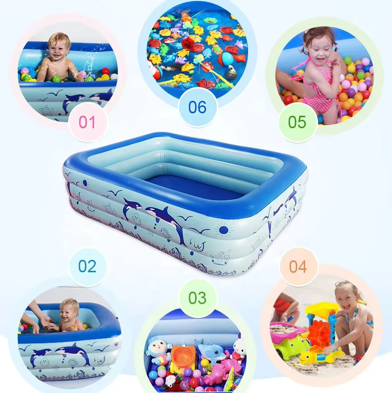 Kolam Renang Inflatable Luar Ruangan Ukuran Besar Kolam Anak-anak Inflatable Kolam Renang Plastik