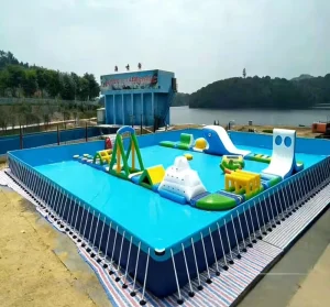 Swimming Pool Inflatable Games Floating Obstacle Course Inflatable Water Obstacle Course