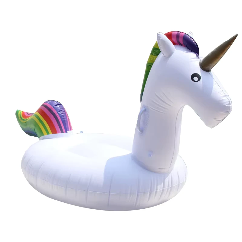 Brinquedos de água para piscina, Flutuador insuflável gigante de unicórnio, Flutuador de piscina insuflável de PVC, Balsa