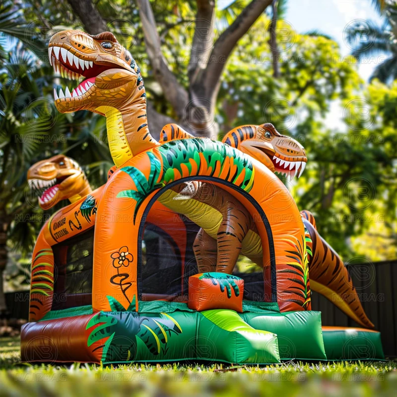 T Rex Bouncing Castle Outdoor Game Jumping Bouncer Moonwalk Dinosaur Bouncy Castle Bounce House Inflatable With Slide for Kids