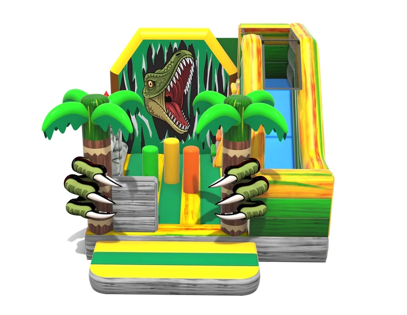 T rex Inflatable Bounce House Combo Slide Castle Playground Moonwalk Bouncy House Inflatable Obstacle Course Slide Combo Bouncer