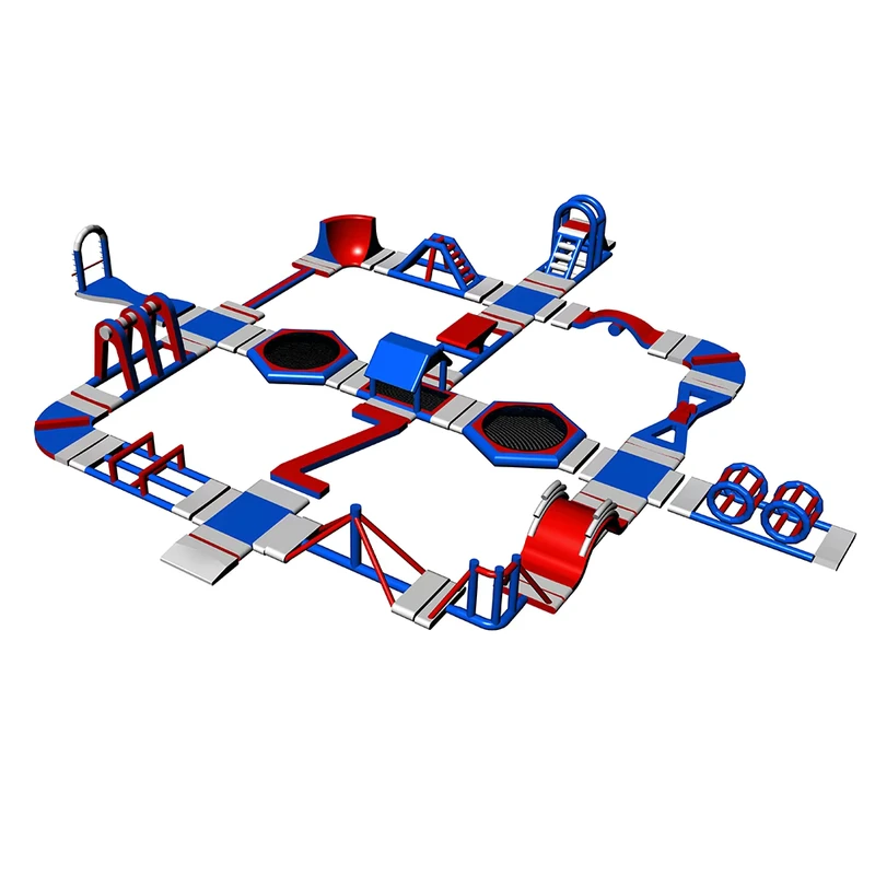 THL PVC Floating Inflatable Outdoor Water Park Obstacle Course for Sea Water Play Customizable Color Logo Includes