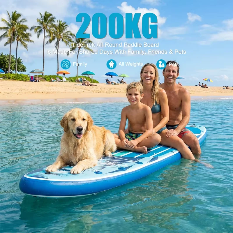 TIDETREK 11'6" 33" Planche à pagaie portable Allround StandUp Padel CE Certifiée Tabla De Padel Supboard Tabla Surf ISUP