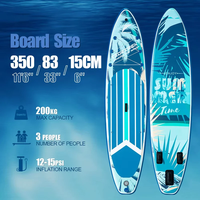 TIDETREK 11'6" 33" แพดเดิลบอร์ดแบบพกพา StandUp Padel Board CE Certified Tabla De Padel Supboard Tabla Surf ISUP