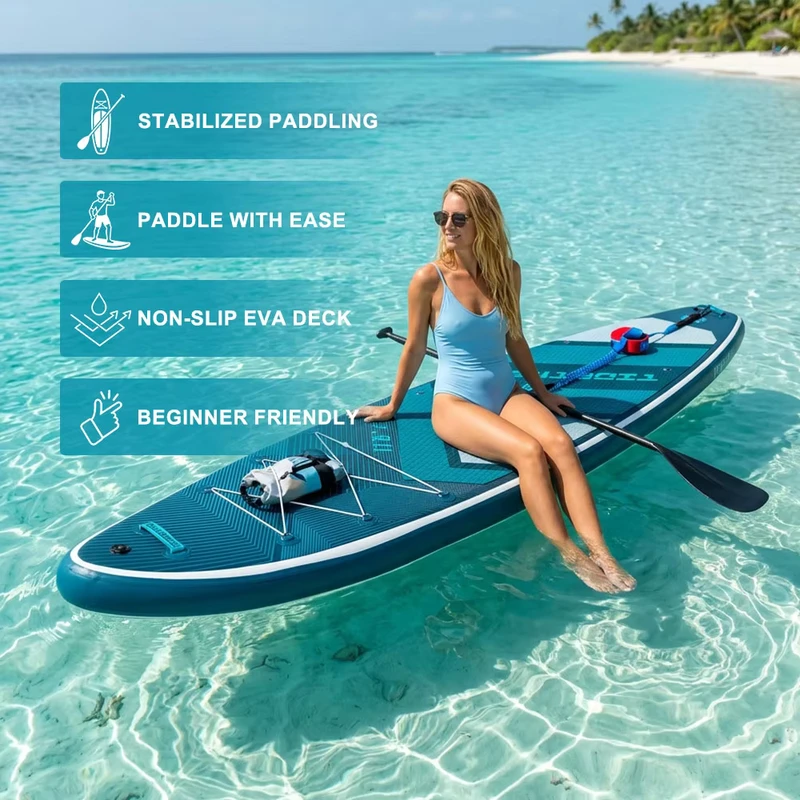 TIDETREK 11'6" 35" CE Chứng nhận với Ghế Kayak Subboard Bảng đứng Paddle Surfing Subs Bảng lướt sóng bơm hơi Tabla Surf