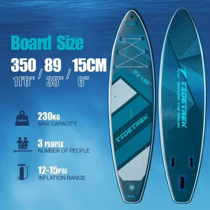 TIDETREK 11’6″ 35″ CE Certified with Kayak Seat Subboard Stand up Paddle Board Surfing Subs Inflatable Surfboard Tabla Surf