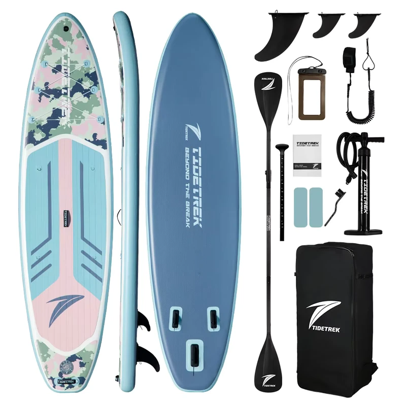 TIDETREK 11'6" 35" แท่นพายที่ปรับแต่งได้ ทำจาก PVC ทนทาน พร้อมอุปกรณ์เสริม StandUp Paddleboard Supboard Tabla De Padel