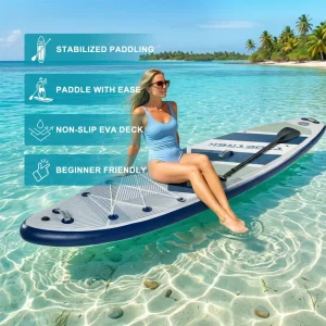 TIDETREK 350*89*15ซม. แผ่นพายเป่าลม PVC คุณภาพสูงพร้อมที่นั่ง ISUP พายเซิร์ฟ ตารางเซิร์ฟบอร์ดกว้างพิเศษ