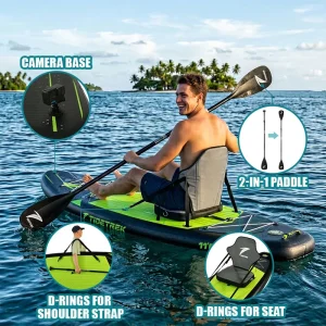 TIDETREK 350cm Inflatable Paddleboard Custom Subboard High Quality Soft Top Padel Board With Kayak Seat Padle Board ISUP