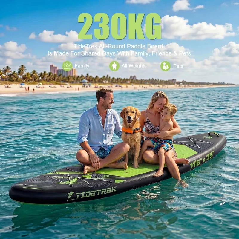 TIDETREK 350cm Inflatable Paddleboard Custom Subboard High Quality Soft Top Padel Board With Kayak Seat Padle Board ISUP