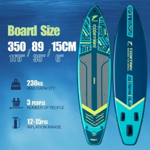 TIDETREK 89cm Ultra Wide CE Certified Inflatable sup Board Racing Inflatable Surfboard ISUP Stand up Paddleboard Padle Board