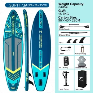 TIDETREK 89cm Ultra Wide CE Certified Inflatable sup Board Racing Inflatable Surfboard ISUP Stand up Paddleboard Padle Board