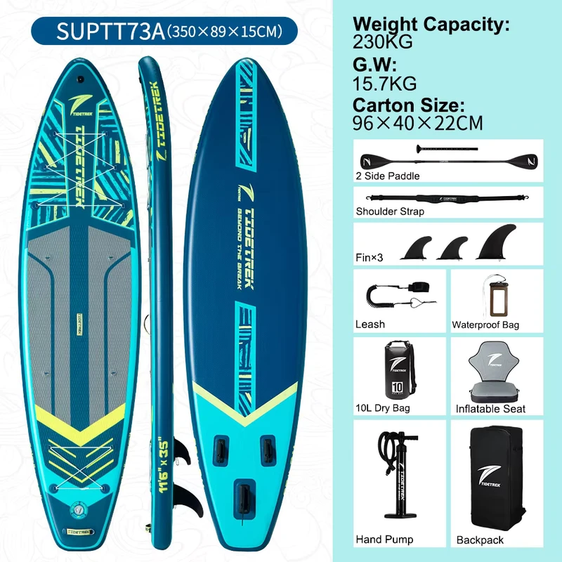 TIDETREK 89cm Ultra Wide CE-gecertificeerde opblaasbare sup-board Racing opblaasbare surfplank ISUP Stand up Paddleboard Paddle Board