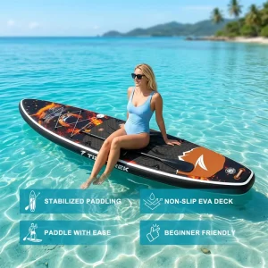 TIDETREK PVC Inflatable Surfboard Padel Board Stand Up Fishing Paddle Board High Quality Surf Board for Yoga Fishing