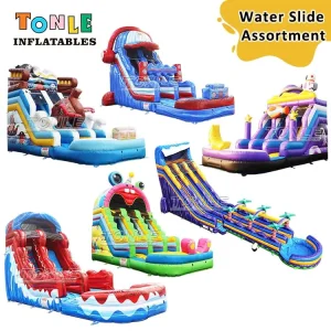 TONLE インフレータブル カスタム商業用 18ft 22ft 27ft キッズ 大人用 ウォータースライドコレクション インフレータブルウォータースライド 販売中