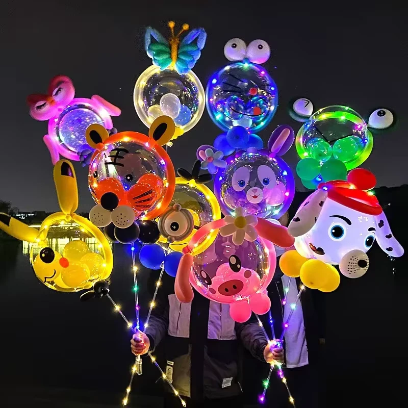 TPU Pallone Gonfiabile Bubble Balloon Trasparente da 20 Pollici Bubble Bobo Palloni con LED e Bastone