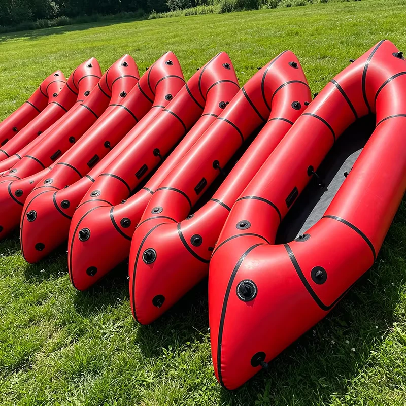 Packraft Inflável Durável e Leve em TPU, Caiaque Portátil, Barco Dobrável para Pesca e Aventura ao Ar Livre para 1 Pessoa