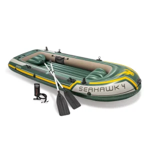 Kapal Rafting Santai untuk 4 Orang TUV Disetujui 351cm*145cm*48cm, Perahu Dayung Inflatable dengan Kapasitas Berat 1050 Lbs, Kayak Memancing