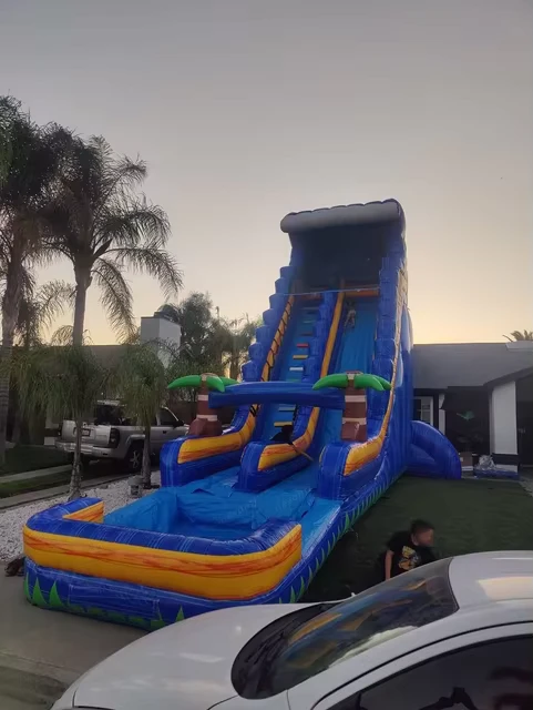 Tall Giant Double Lane Commercial Inflatable Water Slide for Backyard Outdoor Kids Summer Party
