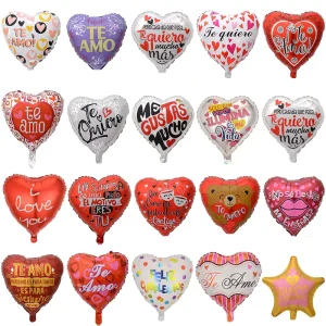 Te AMO Spanish I Love You 18 Inch Red Heart Helium Foil Balloons for Mother’s Day Valentine’s Day Decorations