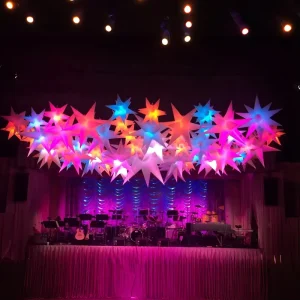 Tente Gonflable Giant Hanging LED Lit Star Inflatable Decor Wedding Stage Party Outdoor Advertising Events with Lights