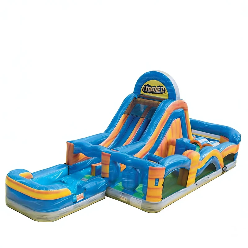 Scivolo d'Acqua Gonfiabile a Doppia Corsia, Materiale in PVC, Eco-Friendly, Estensione Slip N Slide per Avventure Estive per Bambini, Commerciale