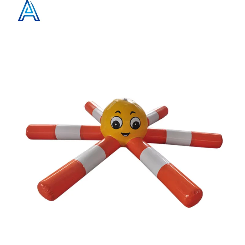 Thick Environmental PVC Inflatable Octopus Starfish Shape Inflatable Water Floater Ride on Toy for Swim Tube Ring Whipping Top