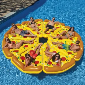 Flotador de Piscina en Forma de Rebanada de Pizza Gruesa, Inflable, Bar Flotante de PVC, Disponible para Envío Inmediato
