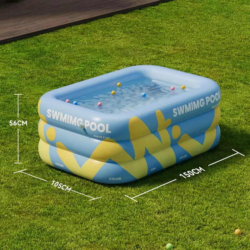 Thickened Foldable Outdoor Play Pool Large Inflatable Swimming Pool for Home Use Made PVC PC Material for Children Newborns