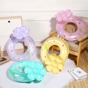 Thickened Glitter Crystal Circle Swimming Ring Water Park Toy Floating Seat for Children Splashing Toy Ring