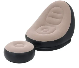 Thickened Lounge Chair Indoor Portable Folding Inflatable Chair Footstool Modern Design Lazy Air Sofa for Outdoor Use
