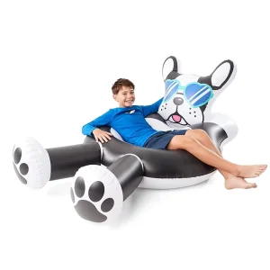 Thickened PVC Inflatable French Bulldog Pool Float Animal Shaped Water Lounge Raft Swimming Pool Rider for Kids Adults