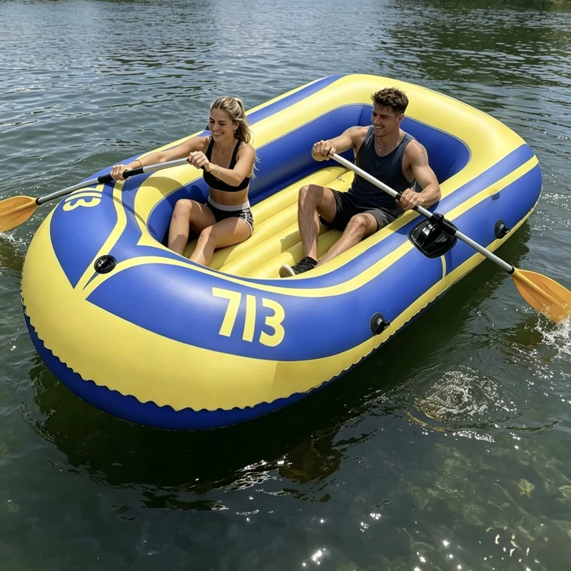 Verstärkt, verschleißfest, umweltfreundliches PVC aufblasbares Kajak für 2 Personen, Angeln, Wassersport-Raft für den Außenbereich