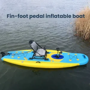 Three Chamber Leisure Fishing Pedal Boat Inflatable Paddle Board Pedal Double Float Paddle Board Sport Water Ski Board