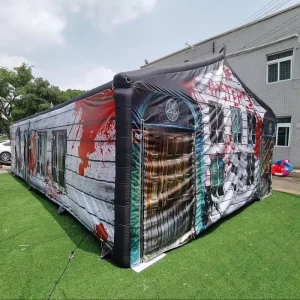 Tianhong Modelo 4861, juego de laberinto inflable gigante de material Oxford de 10x5x3.5m, casa encantada de Halloween al aire libre para 10 personas, diversión para niños