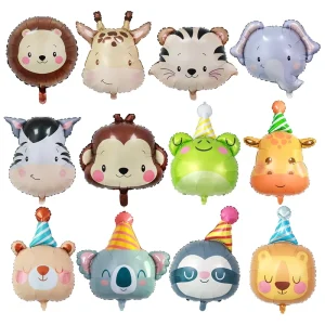 Tiger Giraffe Zebra Elephant Children’s Birthday Helium Decoration Inflatable Party Aluminum Mylar Animal Foil Balloon