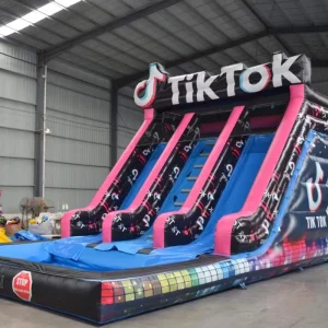 Lâu đài bouncy bơm hơi họa tiết Tiktok với cầu trượt
