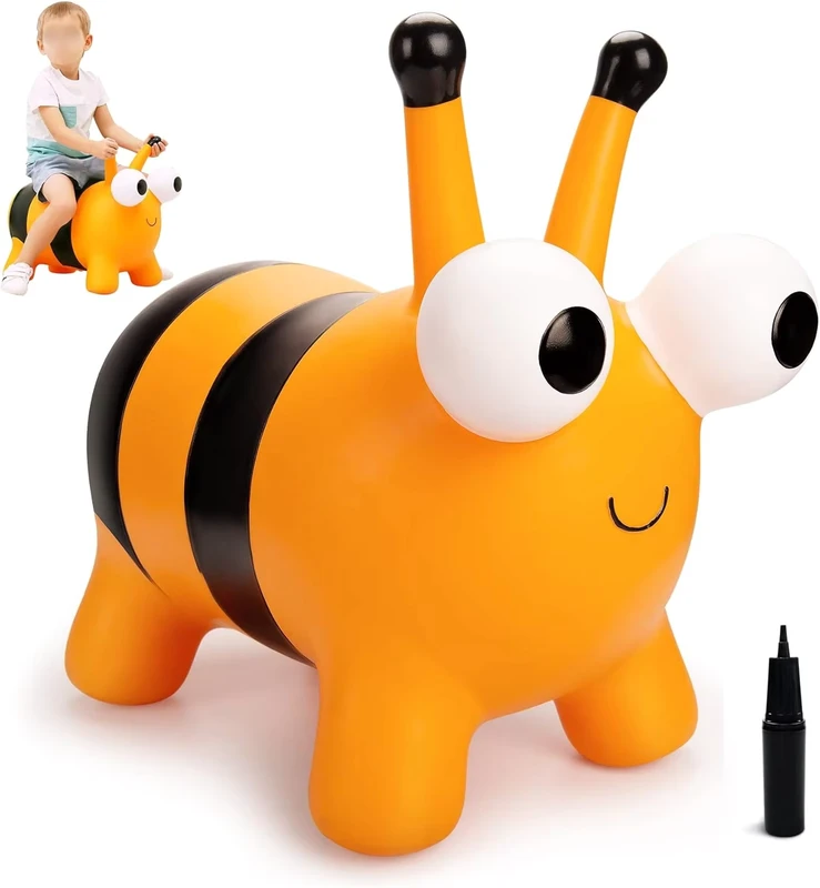 Peuter Bij Opblaasbaar Rijdend Bouncy Speelgoed Dikke Veilige PVC Dier Springkussen met Pomp voor Binnen Buiten Kinderspel