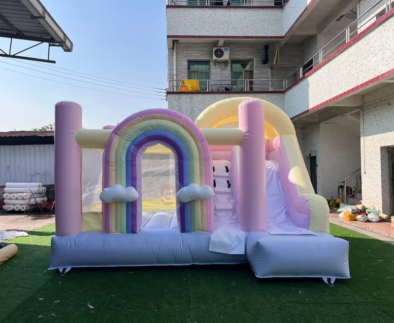 Casa de Saltar Inflável para Crianças com Escorrega Combo, Casa de Saltar Comercial