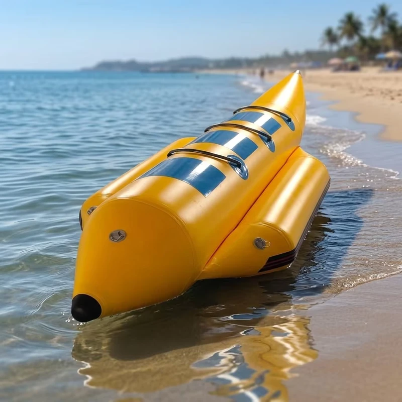 Banana boat inflable remolcable para 3 pasajeros, balsa de deportes acuáticos de alta resistencia para entretenimiento en la playa