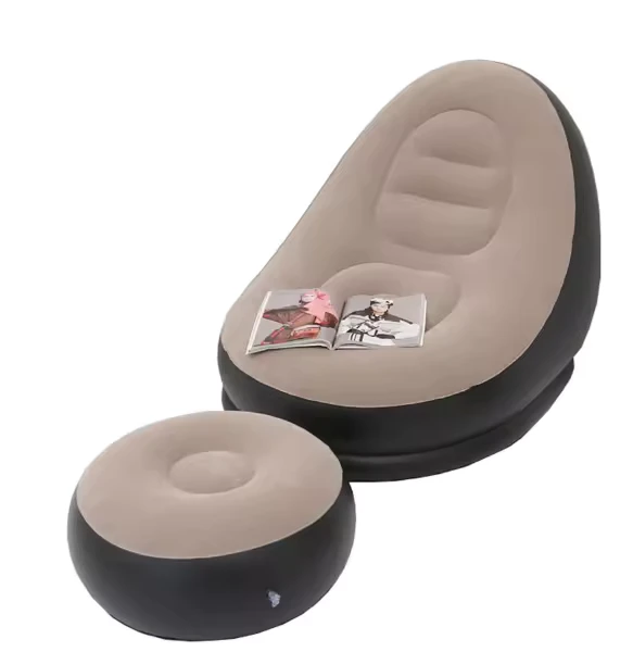 Sillas y sofás inflables de mesa de juego con brillo gris para parejas y niños