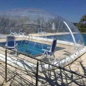 Carpa de burbuja inflable transparente para piscina, cubierta portátil para piscina inflable
