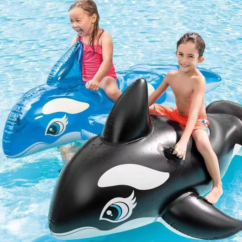 Flutuador Inflável em PVC de Baleia Azul Transparente para Crianças