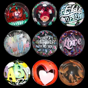 Transparent Globes Clear Inflatable Mickey Mouse Bobo Balloons Printed Wedding Birthday Baby Shower Decoration