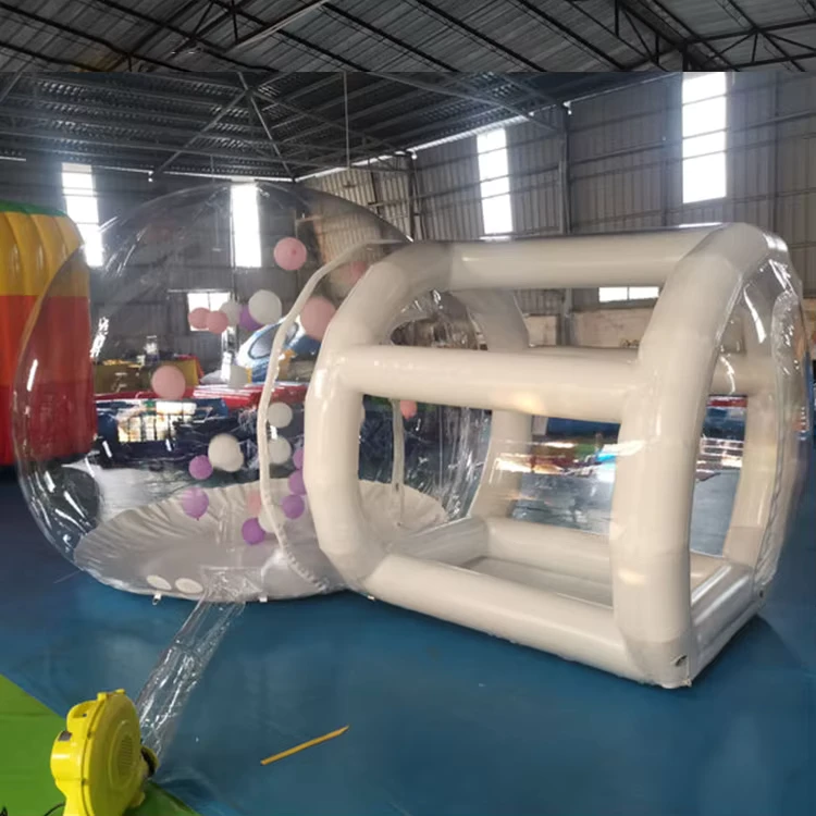 Tenda Gelembung Igloo Transparan Inflatable Mewah dengan Balon untuk Pesta Pernikahan Ulang Tahun Liburan Glamping
