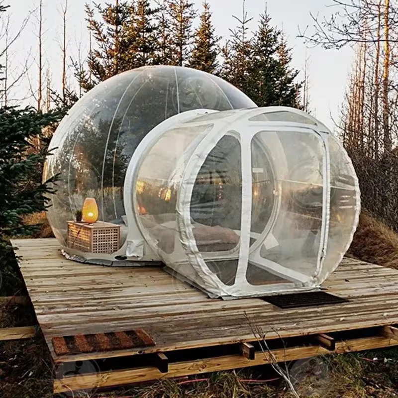 Transparante Opblaasbare Ballonhuis Buitentunnel PVC Speeltuin Picknick Kinderen Feest Camping Tent