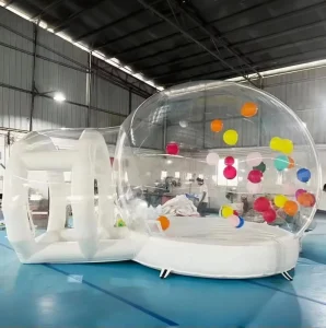 Casa a bolle gonfiabile trasparente con tenda a bolle e tunnel