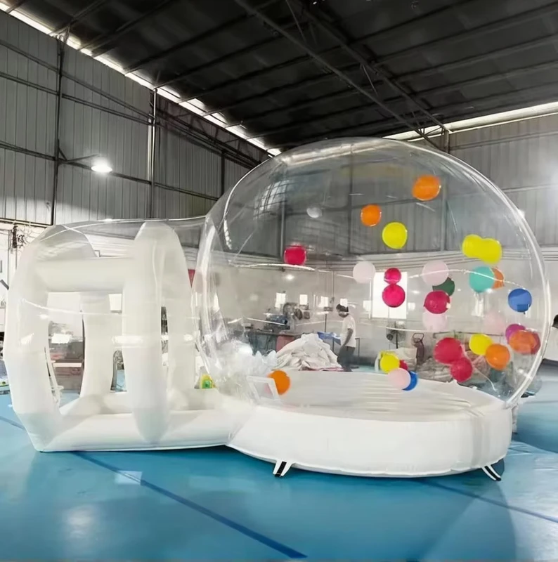 Rumah Gelembung Bounce Inflatable Transparan Dome Menyenangkan dengan Terowongan