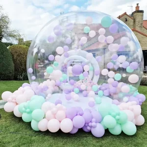 Castello Gonfiabile Trasparente con Palloni, Casa Gonfiabile in PVC per Bambini, Tenda a Bolle, Tenda a Bolle a Forma di Pallone